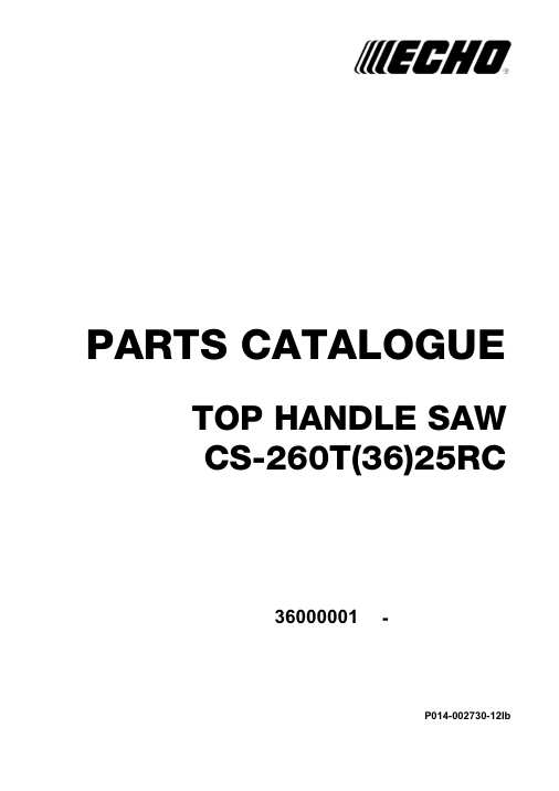 Echo CS-260T25RC IPL / Parts List