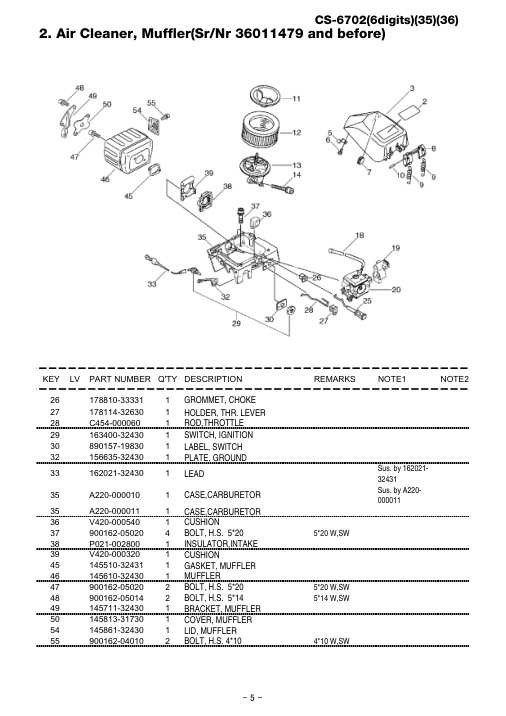 Echo CS-6702 IPL / Parts List source page 6
