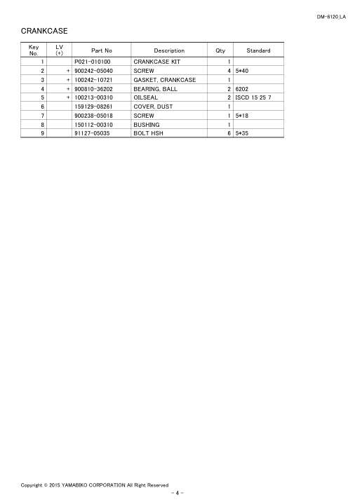 Echo DM-6120 IPL / Parts List source page 6