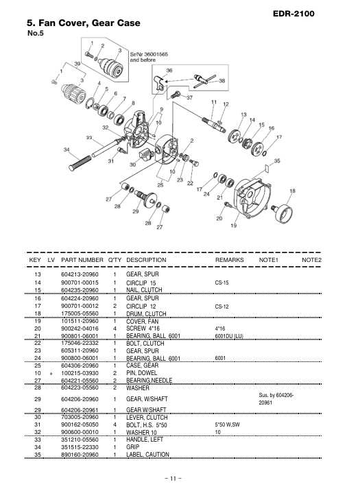 Echo EDR-2100 IPL / Parts List source page 12