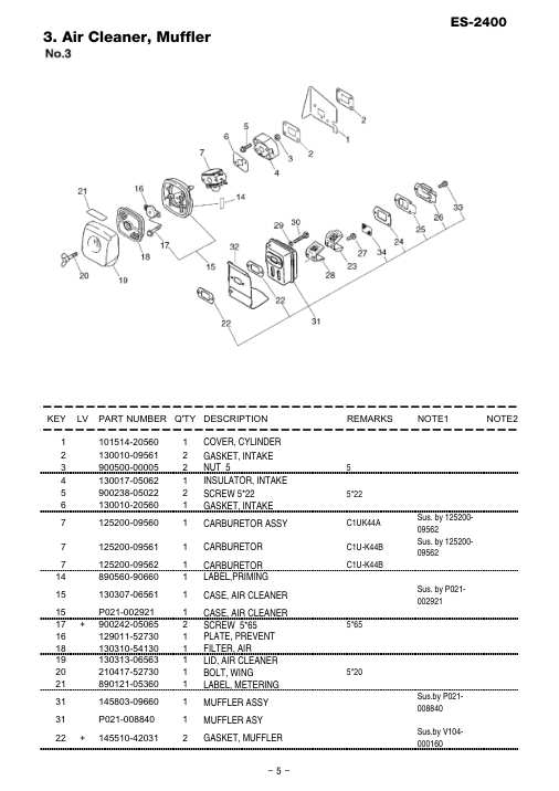 Echo ES-2400 IPL / Parts List source page 6