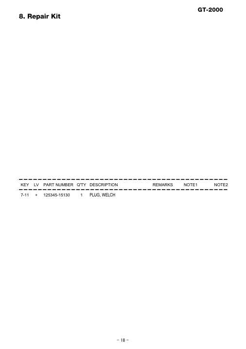 Echo GT-2000 IPL / Parts List source page 19