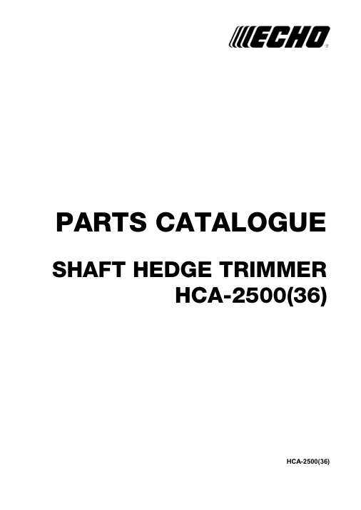 Echo HCA-2500 IPL / Parts List