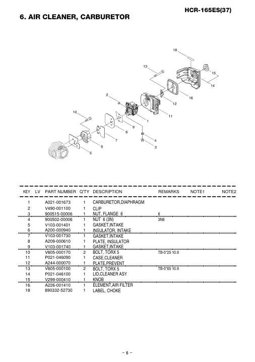 Echo HCR-165ES IPL / Parts List source page 7