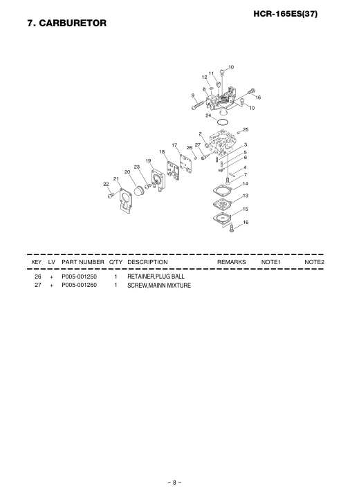 Echo HCR-165ES IPL / Parts List source page 9