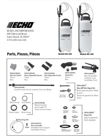 Echo MS-20H IPL / Parts List