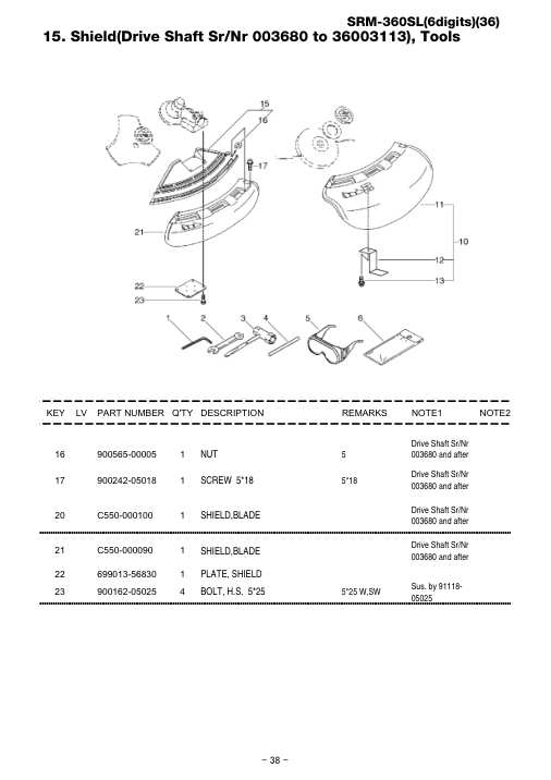 Echo SRM-360SL IPL / Parts List source page 51