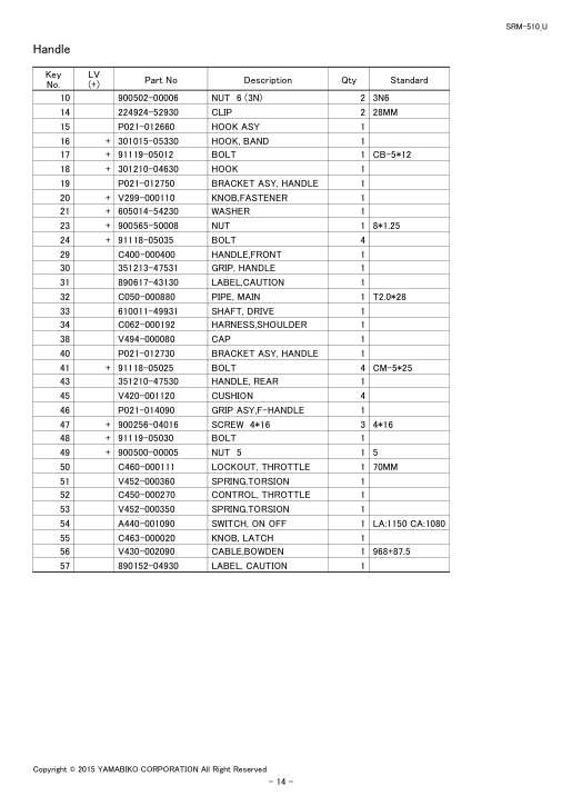 Echo SRM-510 IPL / Parts List source page 16