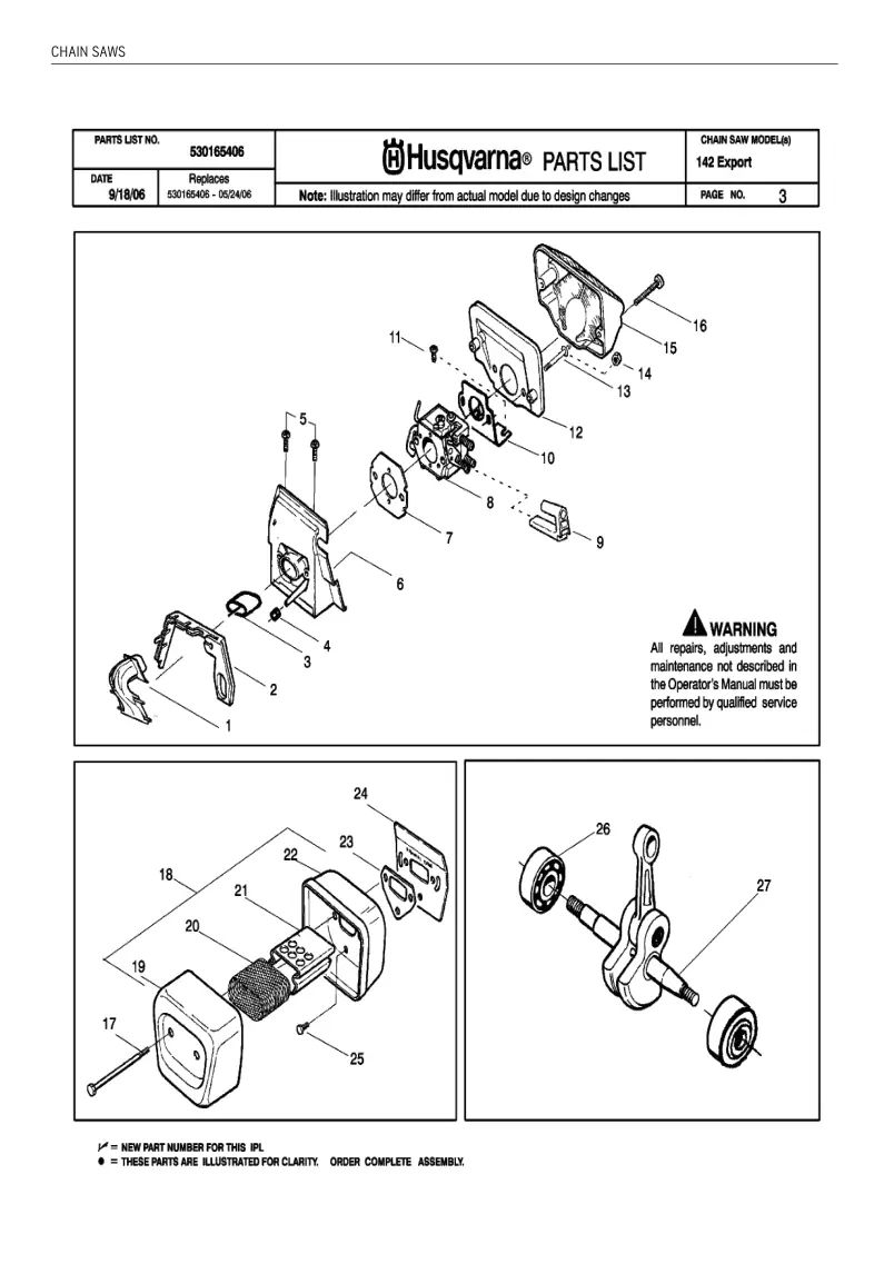 Husqvarna 142 IPL CHAIN SAWS