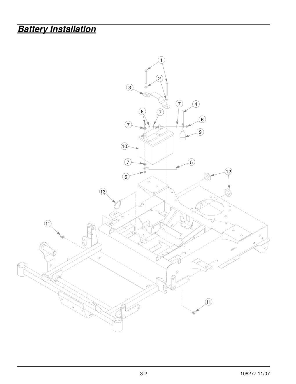 67062-2097 Parts Manual - 108277 - Battery Installation diagram