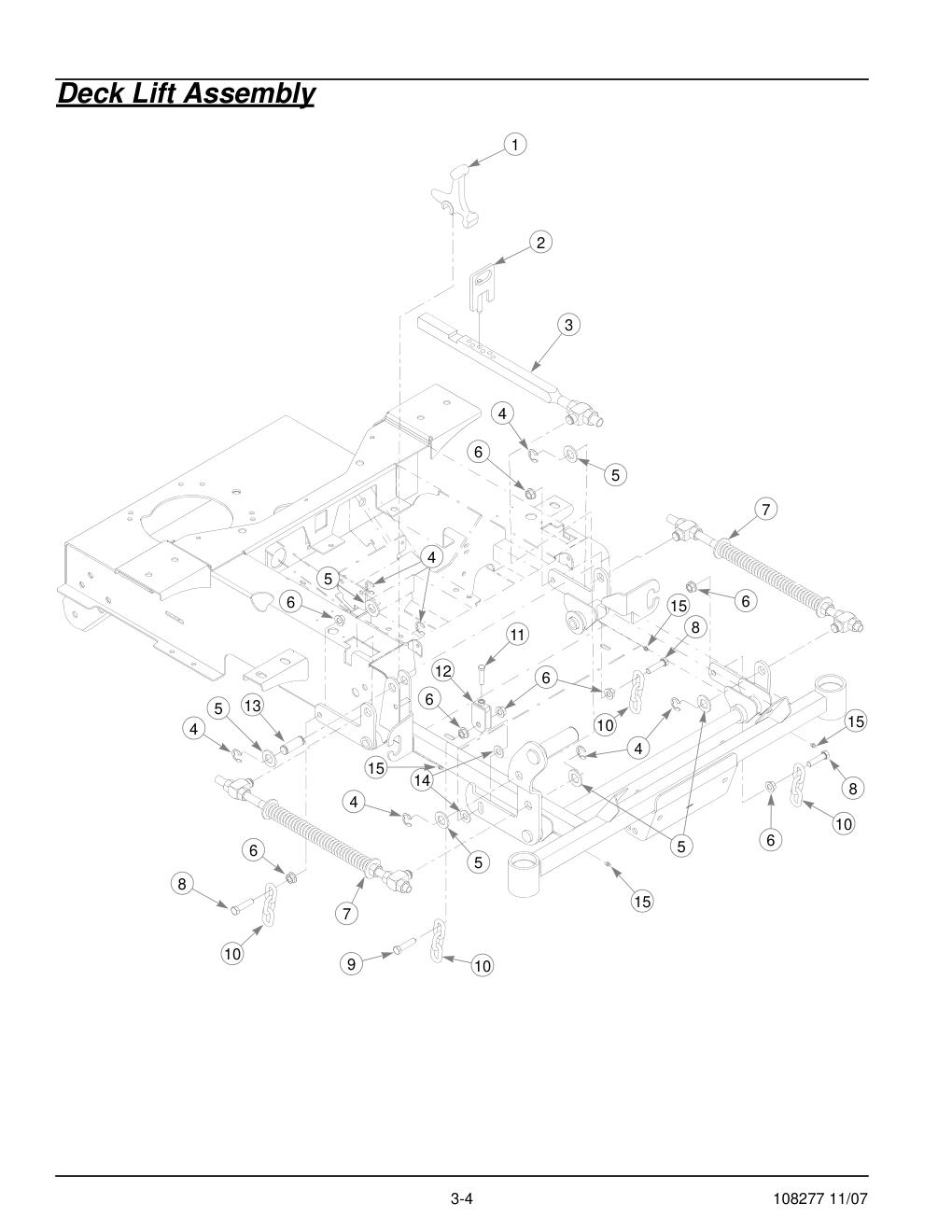 67062-2097 Parts Manual - 108277 - Deck Lift Assembly diagram