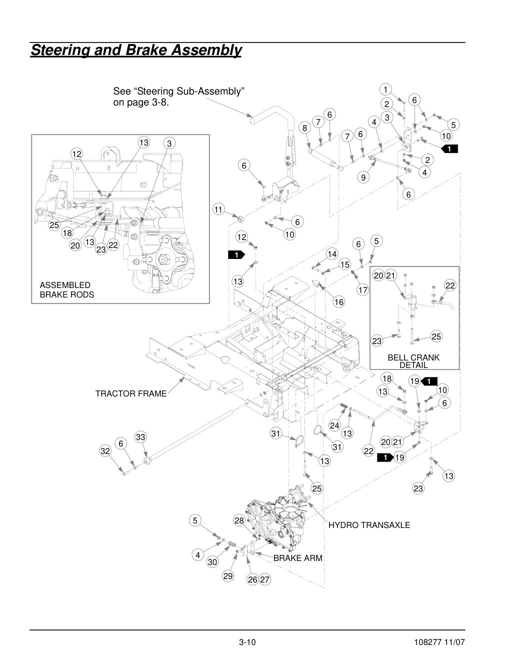 67062-2097 Parts Manual - 108277 - Steering and Brake Assembly diagram
