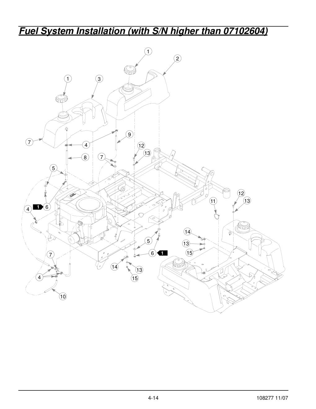 67062-2097 Parts Manual - 108277 - Fuel System Installation (with S/N higher than 07102604) diagram
