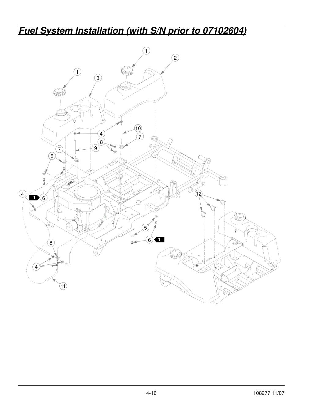 67062-2097 Parts Manual - 108277 - Fuel System Installation (with S/N prior to 07102604) diagram