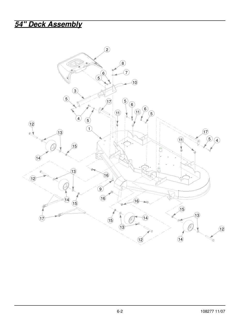 67062-2097 Parts Manual - 108277 - 54" Deck Assembly diagram