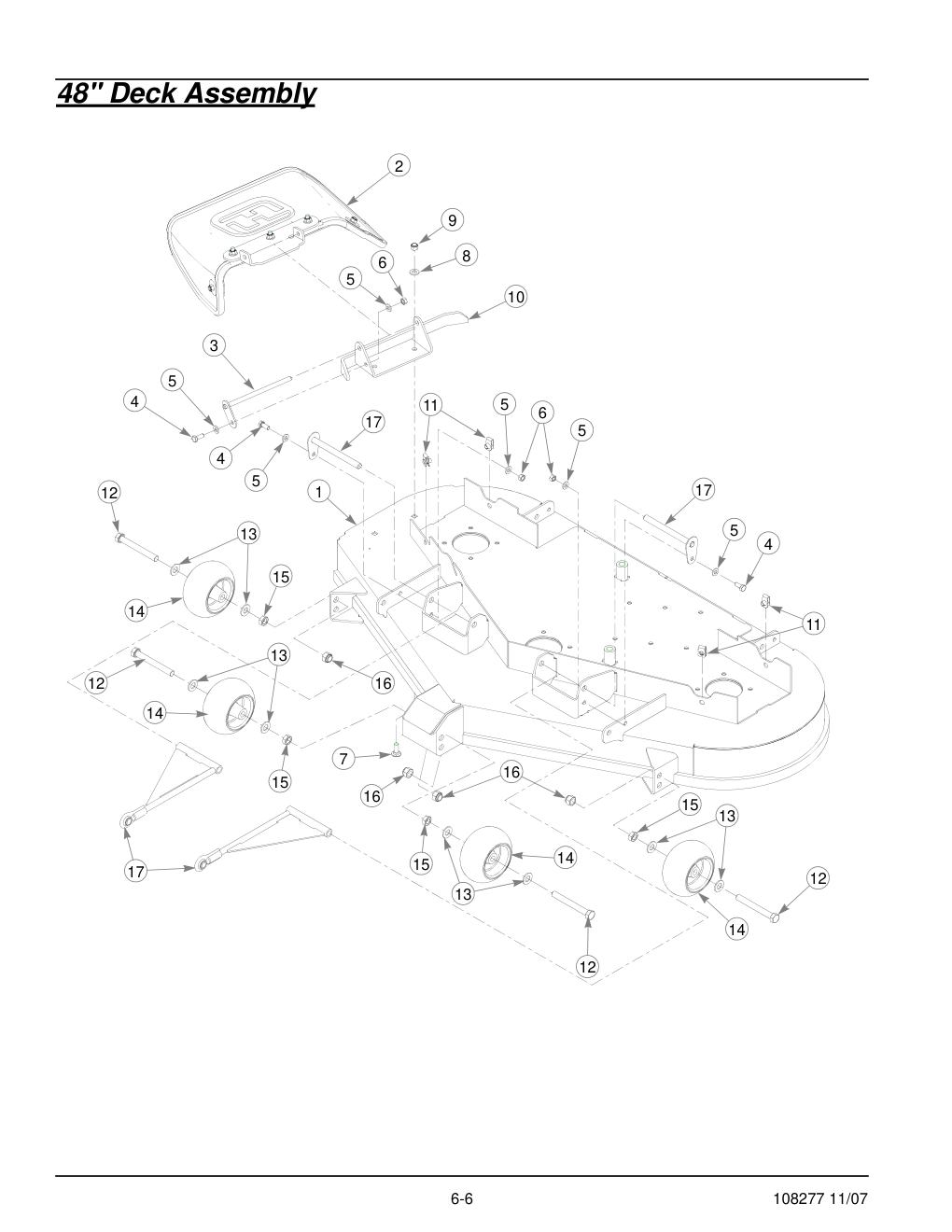 67062-2097 Parts Manual - 108277 - 48" Deck Assembly diagram