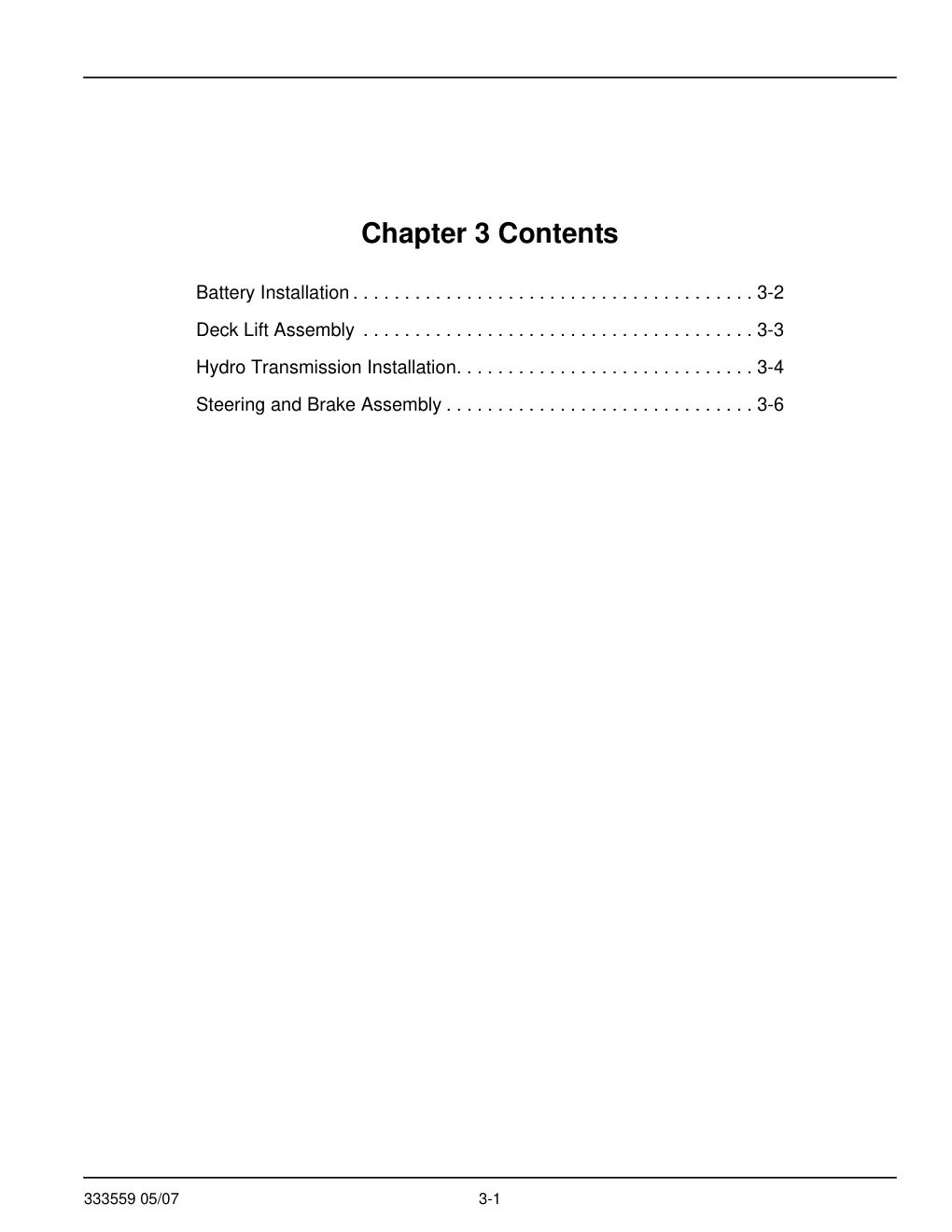 36" & 42" Decks Parts Manual - 333559 - Battery Installation diagram
