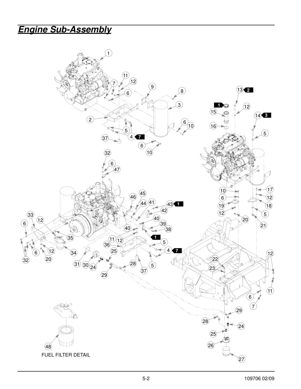 Hustler Diesel Z Parts Manual - 109706 - Engine Sub-Assembly diagram