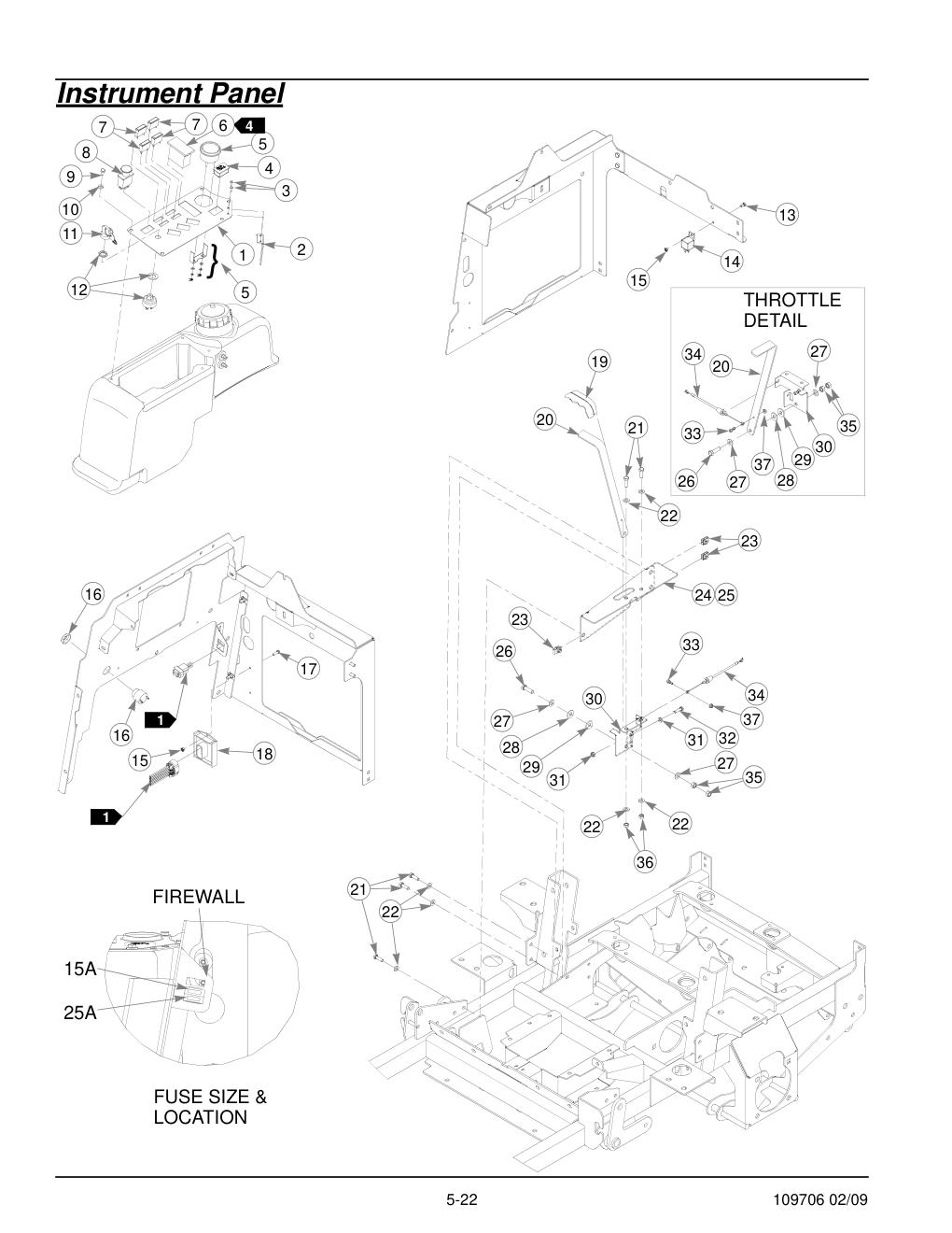 Hustler Diesel Z Parts Manual - 109706 - Instrument Panel diagram