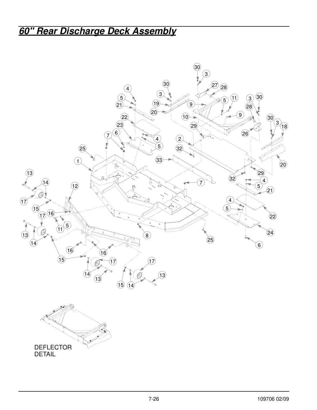 Hustler Diesel Z Parts Manual - 109706 - 60" Rear Discharge Deck Assembly diagram