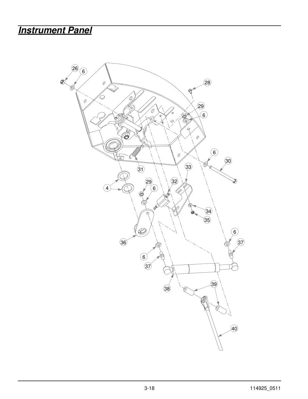 Hustler Trimstar Parts Manual - 930388 - Instrument Panel diagram
