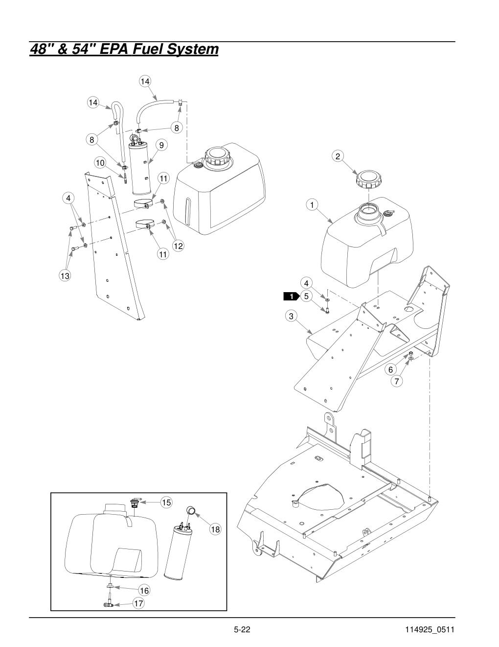 Hustler Trimstar Parts Manual - 930388 - 48" & 54" EPA Fuel System diagram