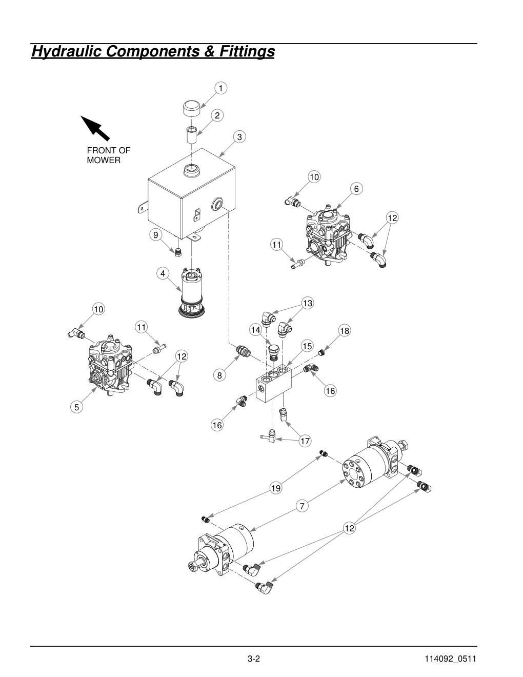 Hustler Super Z Parts Manual - 929927 - Hydraulic Components & Fittings diagram