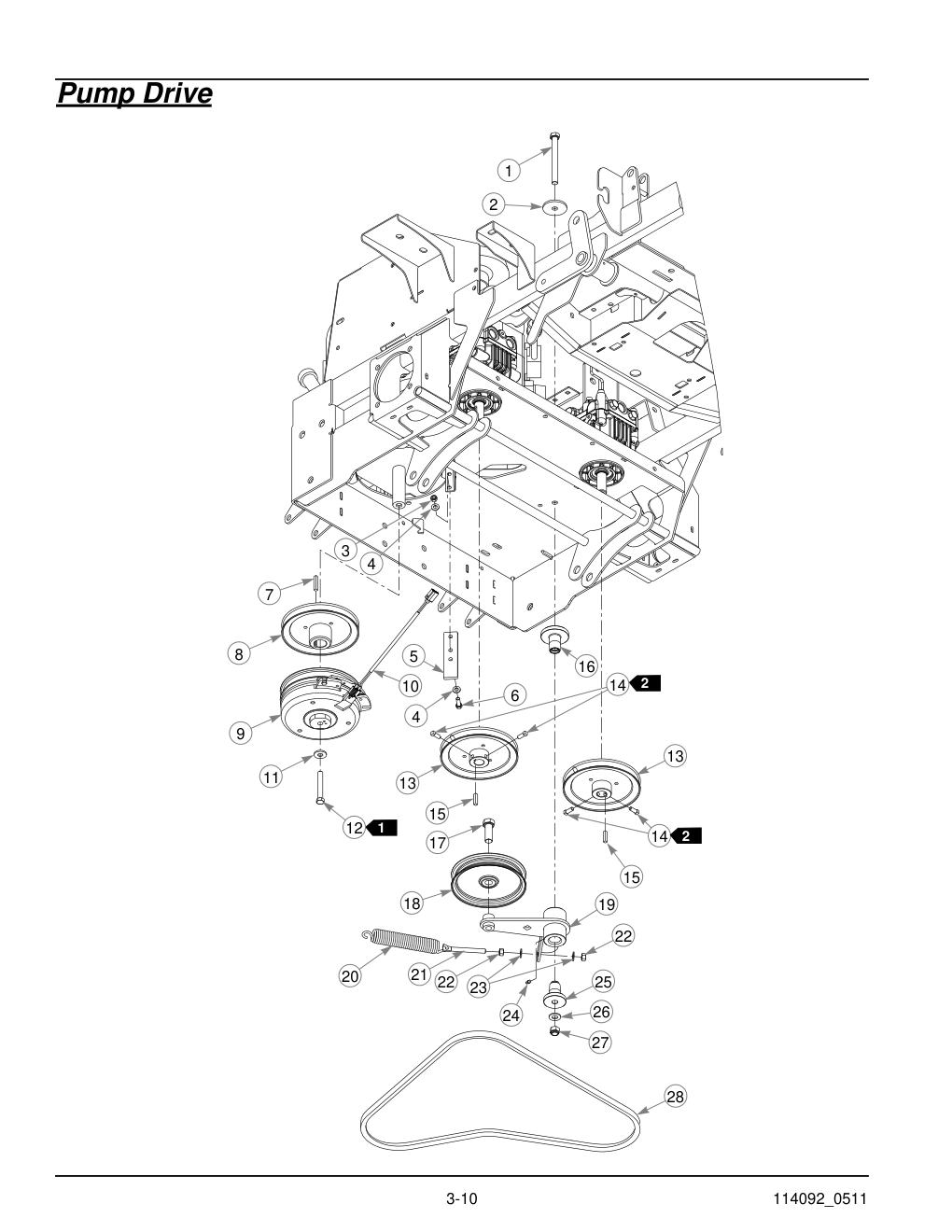 Hustler Super Z Parts Manual - 929927 - Pump Drive diagram