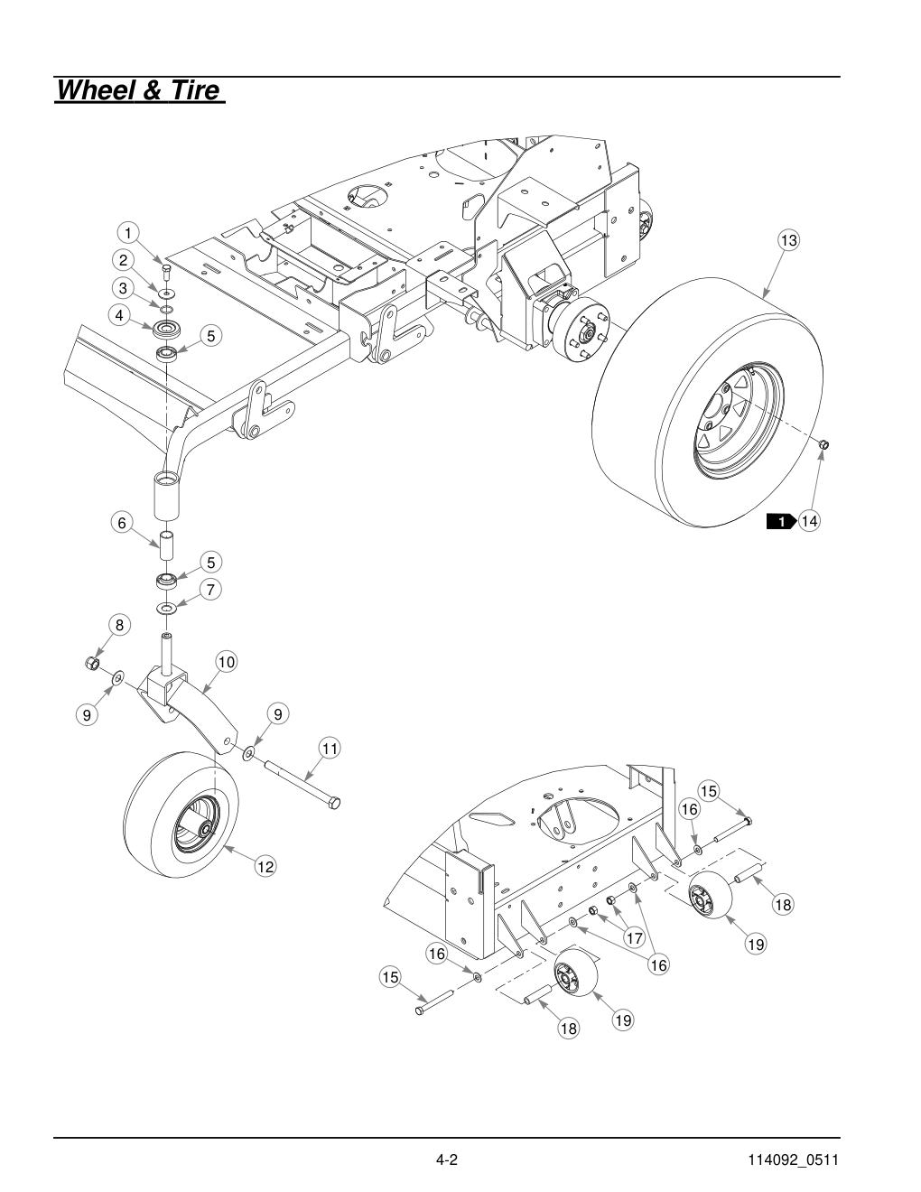 Hustler Super Z Parts Manual - 929927 - Wheel & Tire diagram
