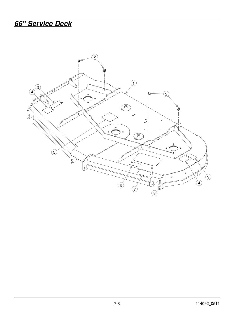 Hustler Super Z Parts Manual - 929927 - 66" Service Deck diagram