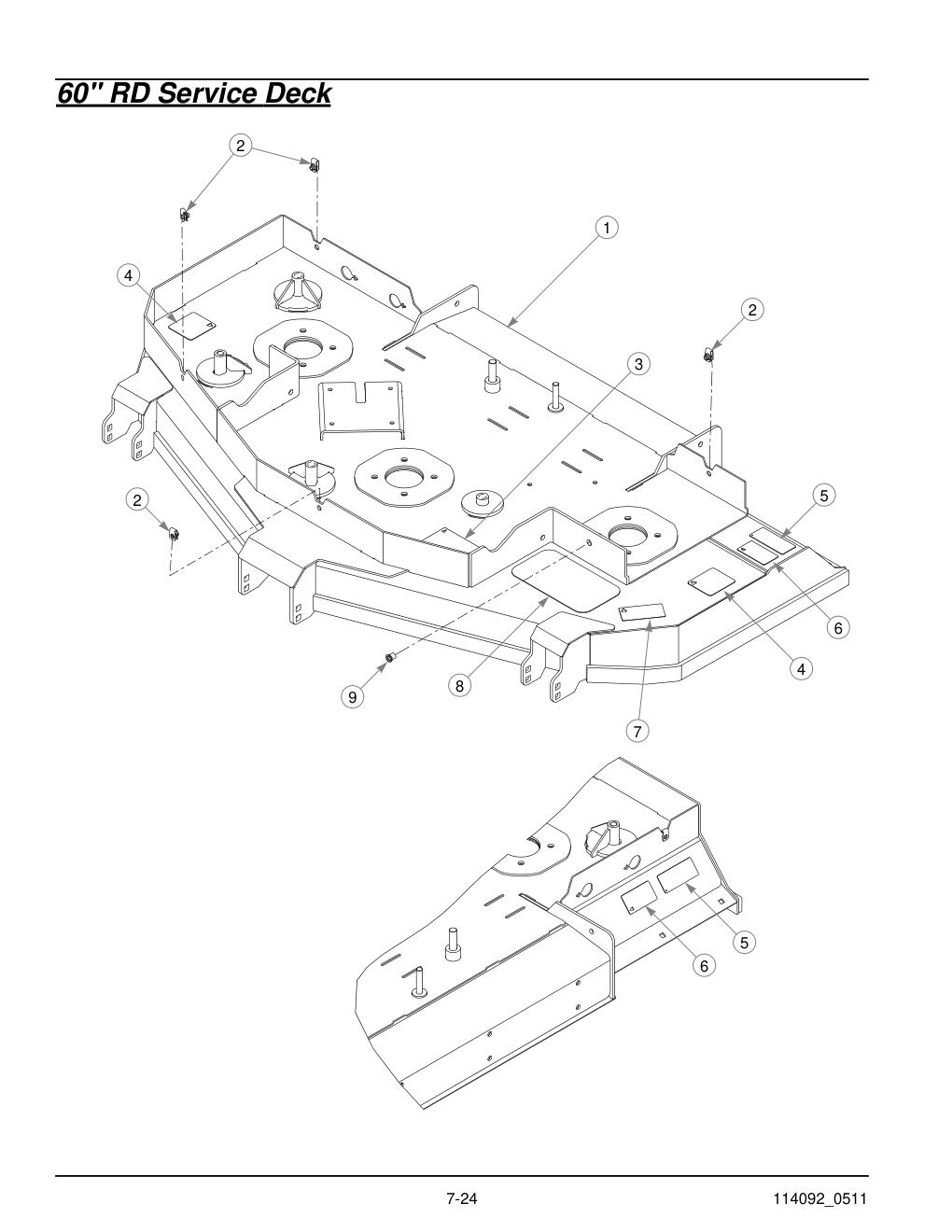 Hustler Super Z Parts Manual - 929927 - 60" RD Service Deck diagram