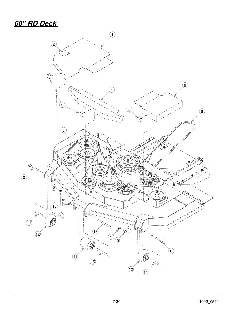 Hustler Super Z Parts Manual - 929927 - 60" RD Deck diagram