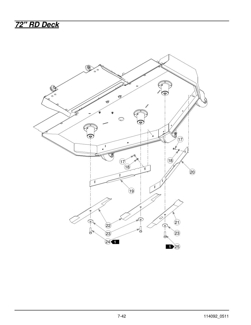 Hustler Super Z Parts Manual - 929927 - 72" RD Deck diagram
