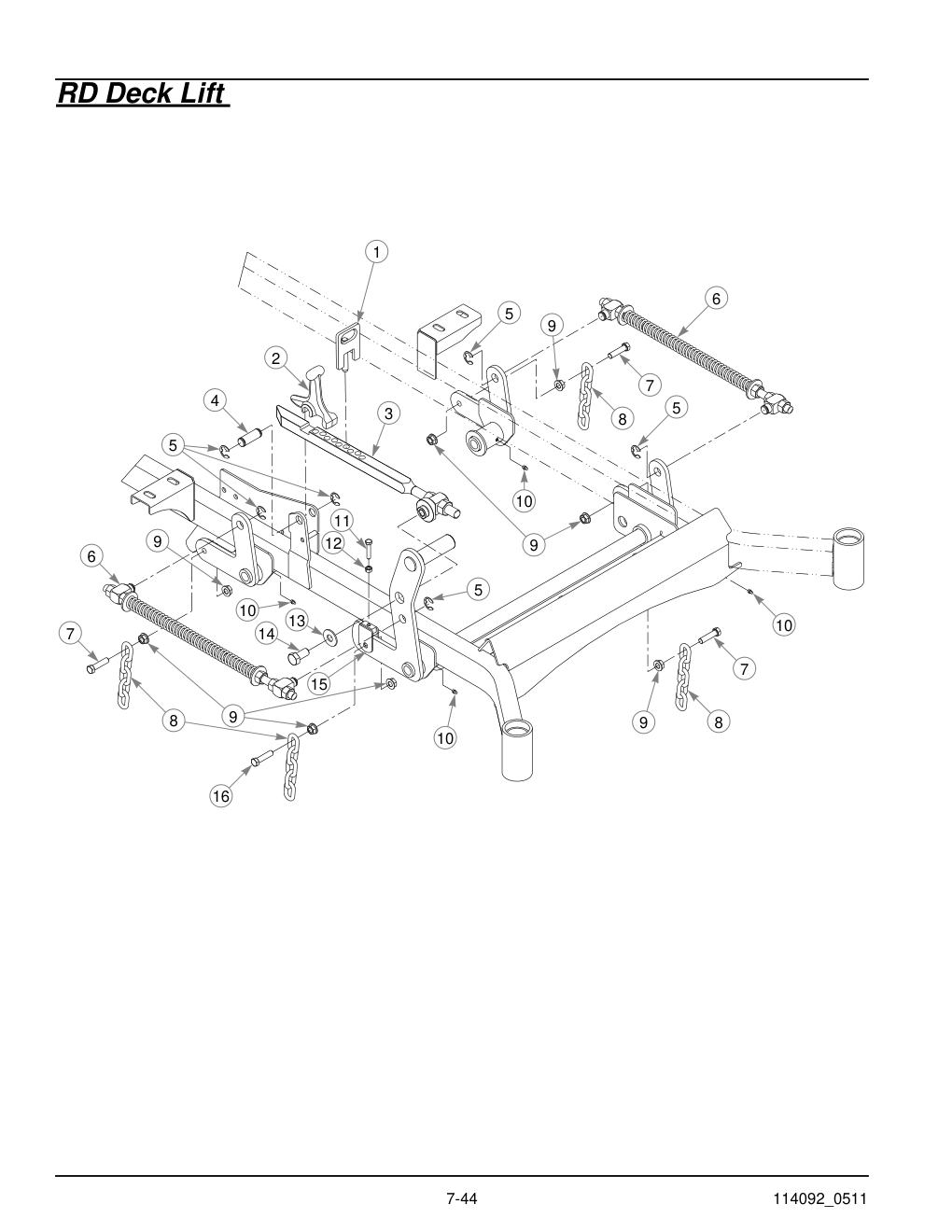 Hustler Super Z Parts Manual - 929927 - RD Deck Lift diagram