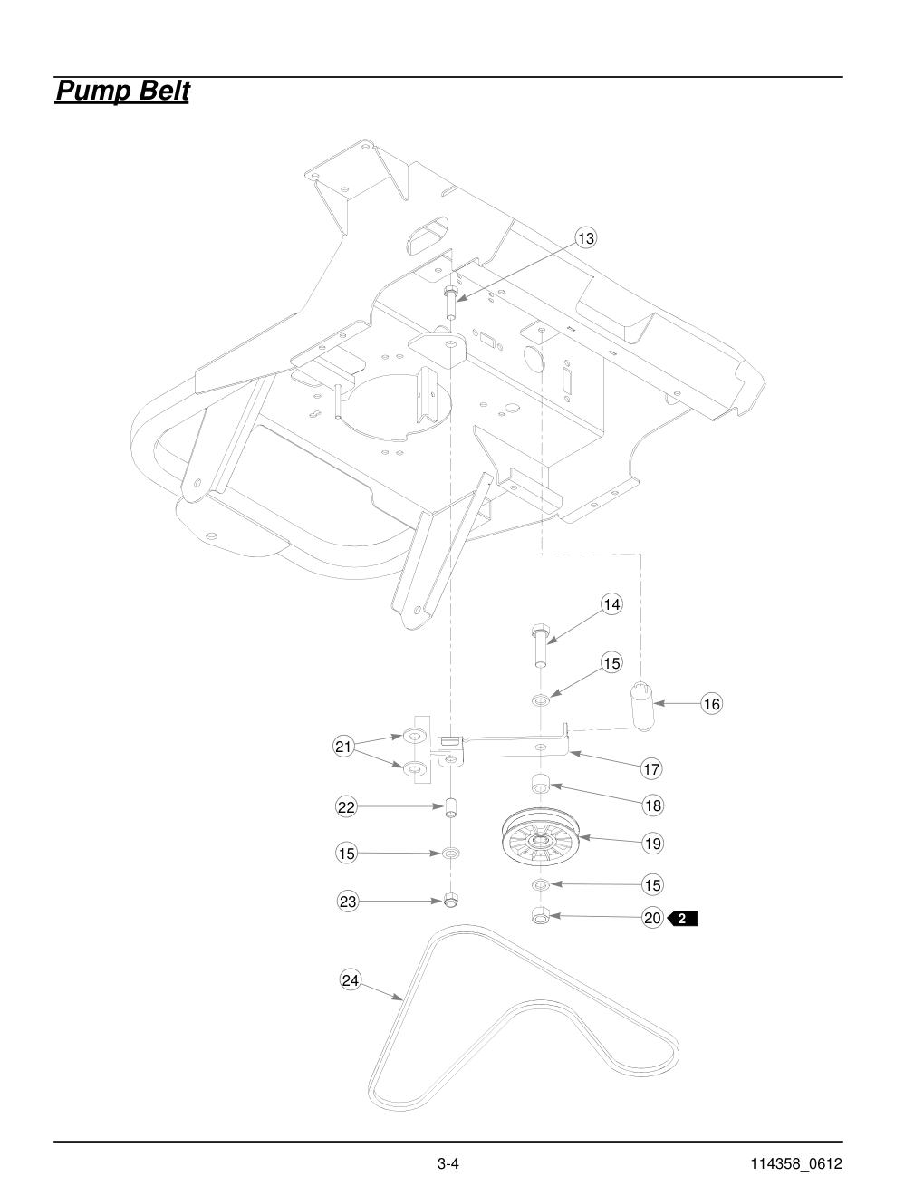 Hustler® Sport Parts Manual - 930198 - Pump Belt diagram