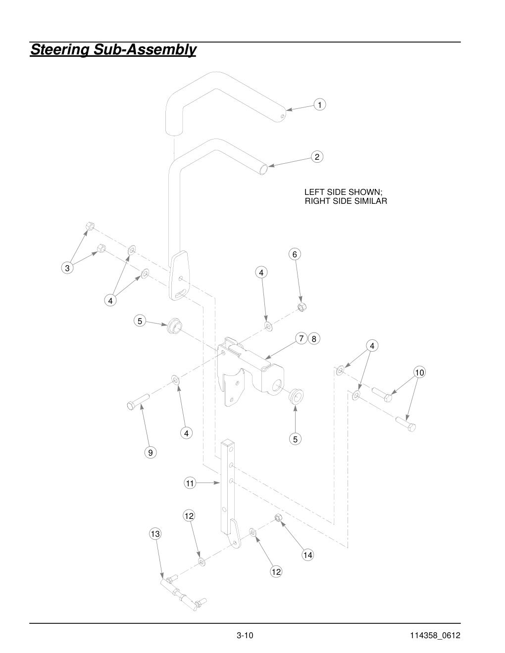 Hustler® Sport Parts Manual - 930198 - Steering Sub-Assembly diagram