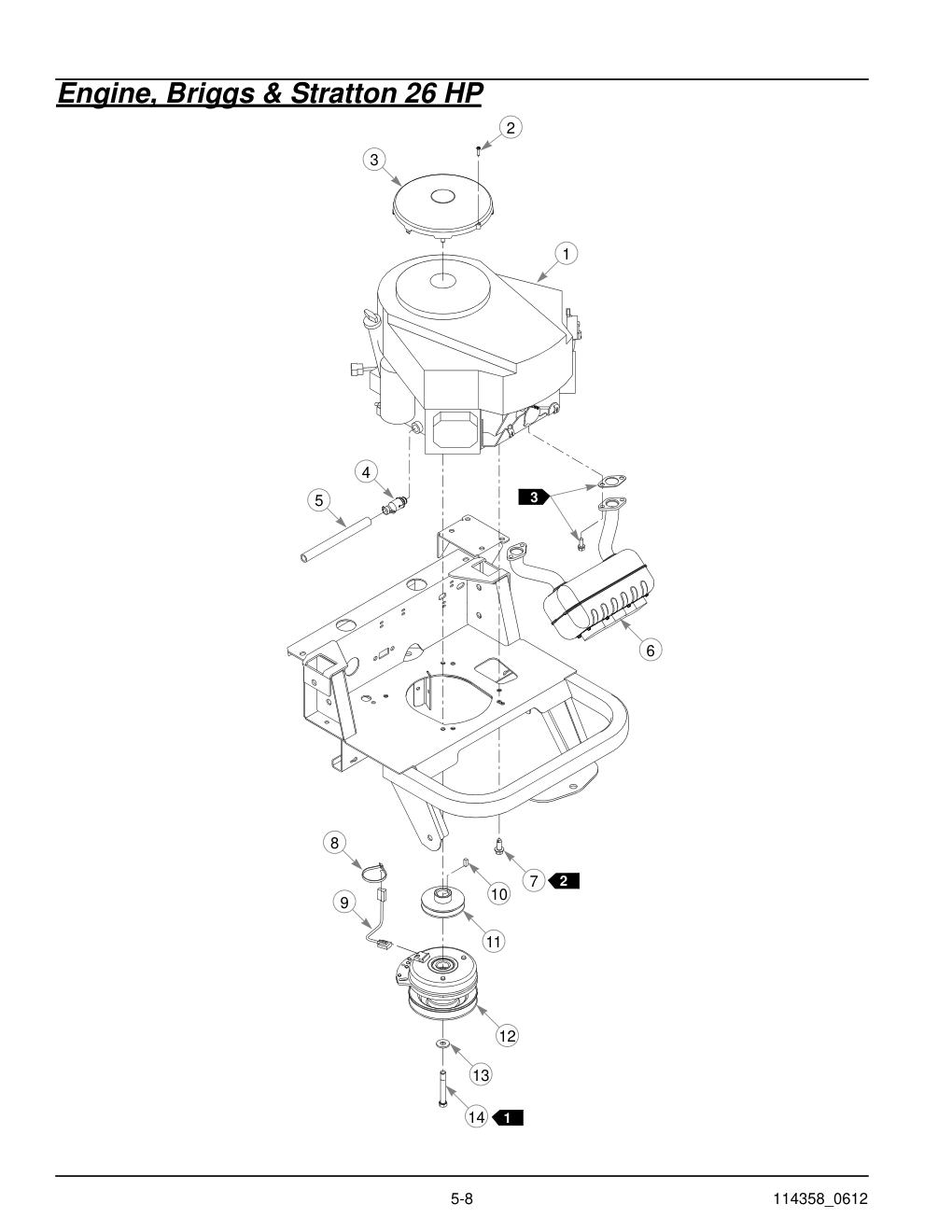 Hustler® Sport Parts Manual - 930198 - Engine, Briggs & Stratton 26 HP diagram