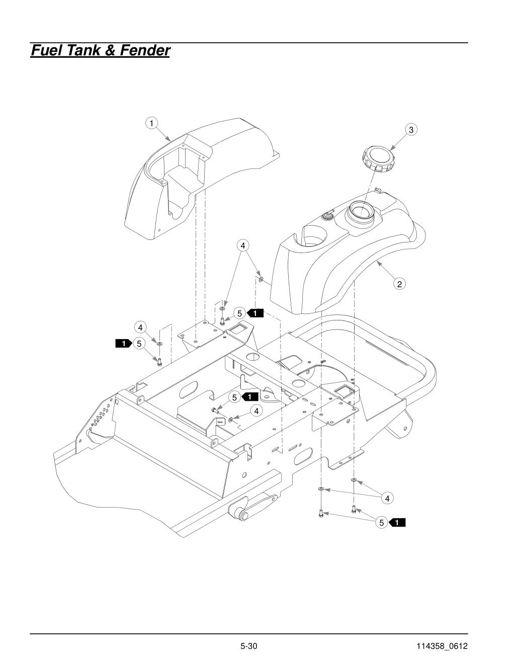 Hustler® Sport Parts Manual - 930198 - Fuel Tank & Fender diagram