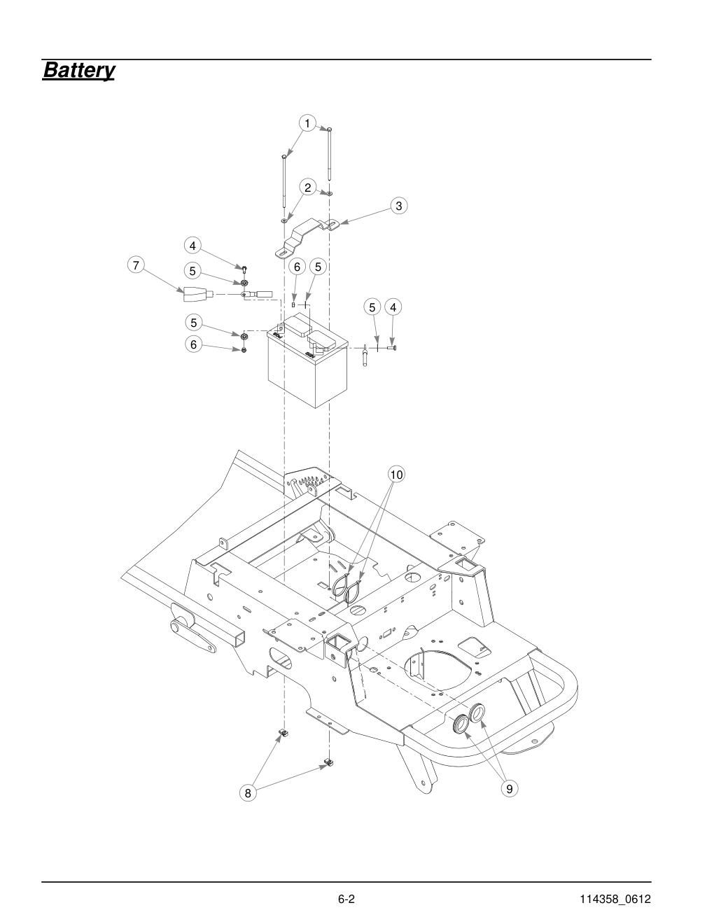 Hustler® Sport Parts Manual - 930198 - Battery diagram