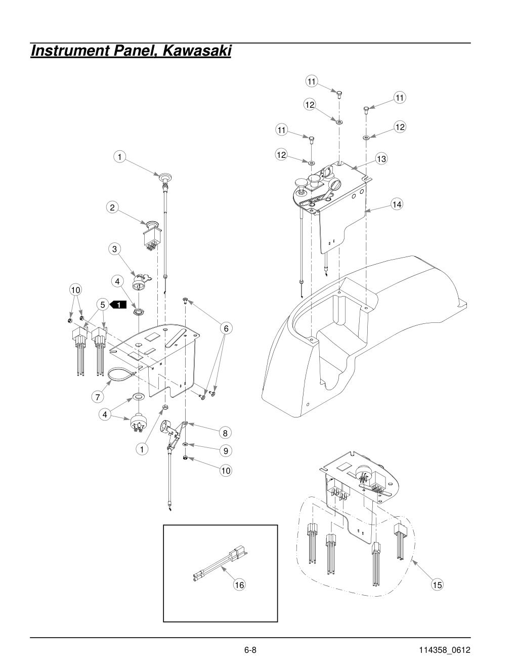 Hustler® Sport Parts Manual - 930198 - Instrument Panel, Kawasaki diagram