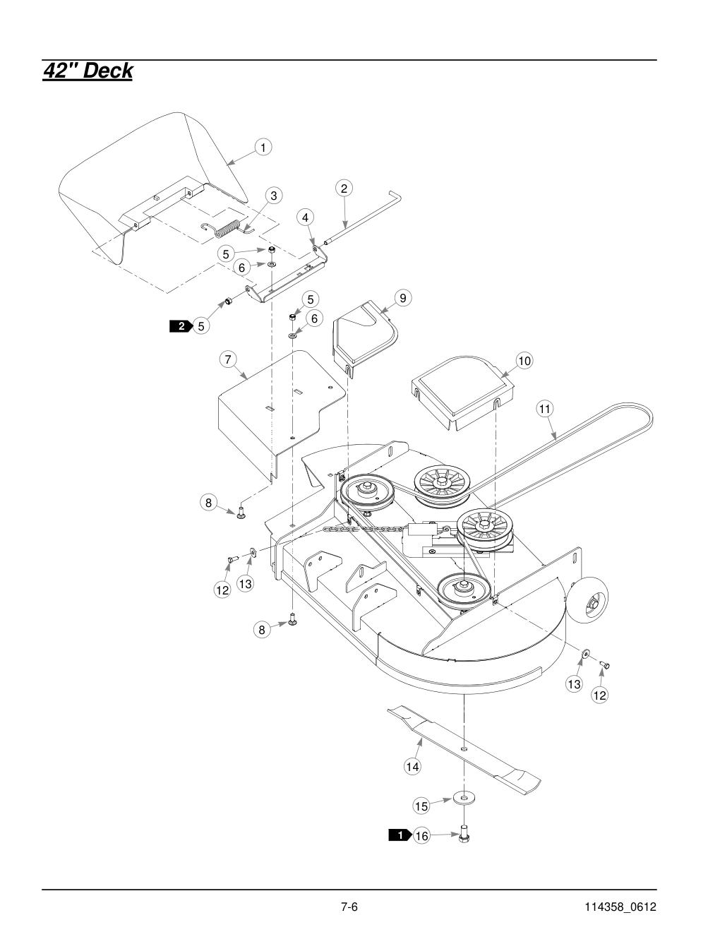 Hustler® Sport Parts Manual - 930198 - 42" Deck diagram