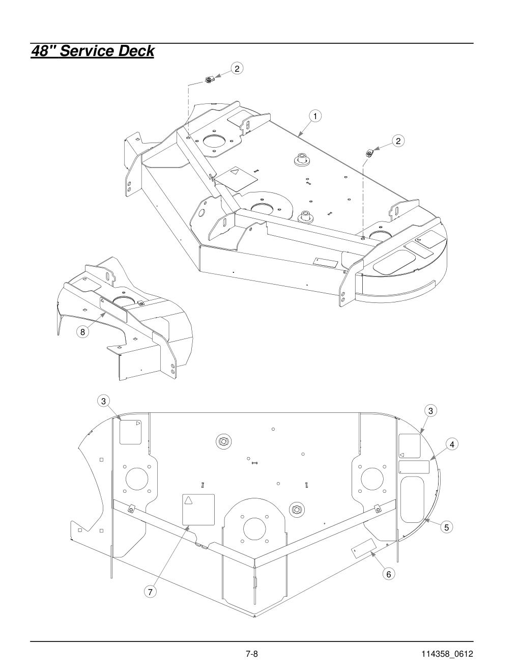 Hustler® Sport Parts Manual - 930198 - 48" Service Deck diagram