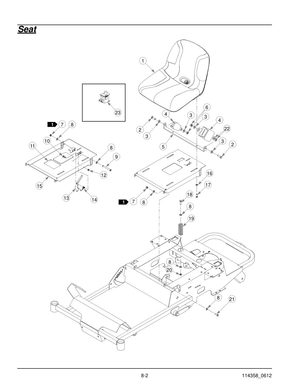 Hustler® Sport Parts Manual - 930198 - Seat diagram