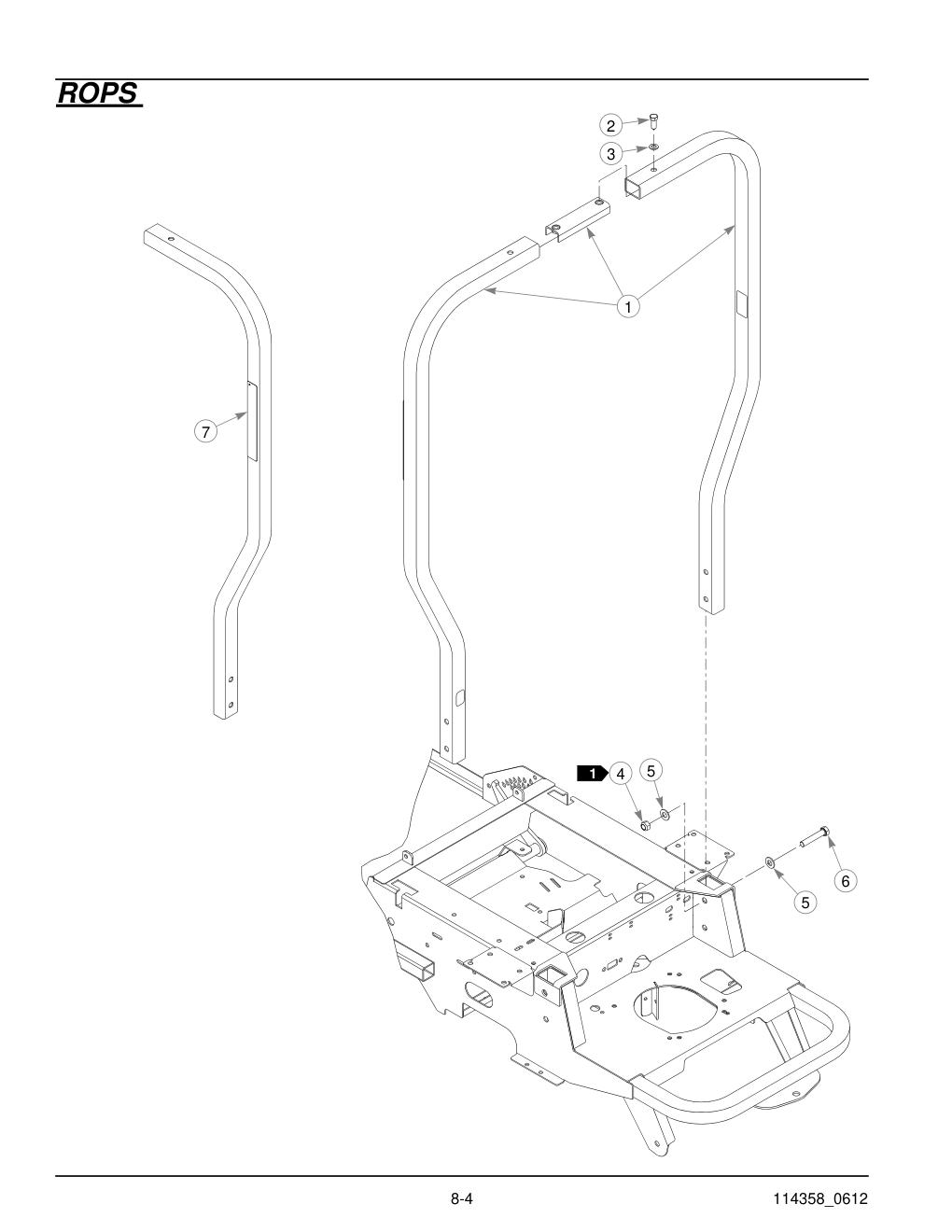 Hustler® Sport Parts Manual - 930198 - ROPS diagram