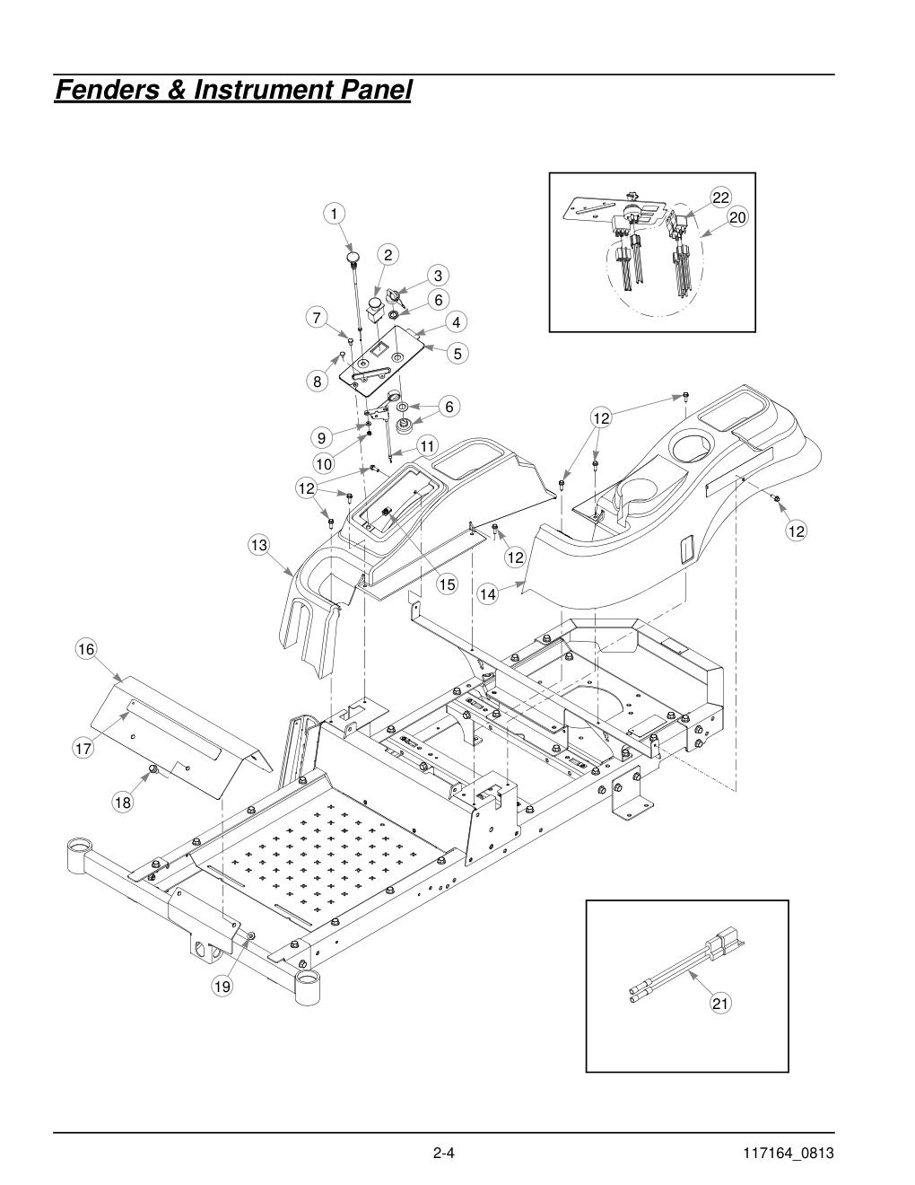 Hustler® Raptor Parts Manual - 931741 - Fenders & Instrument Panel diagram