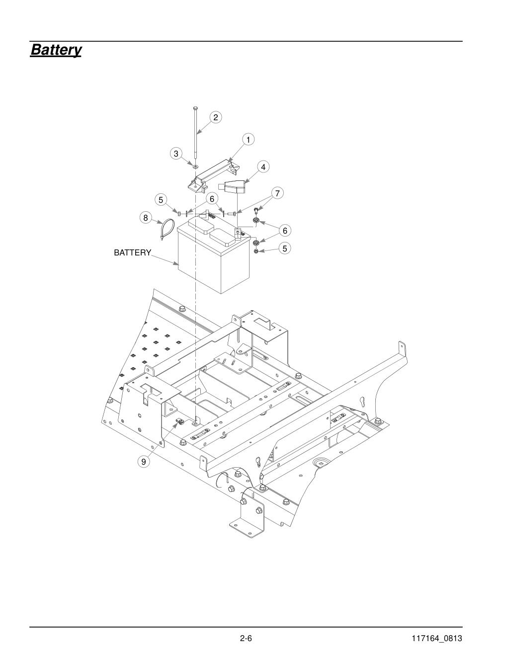 Hustler® Raptor Parts Manual - 931741 - Battery diagram