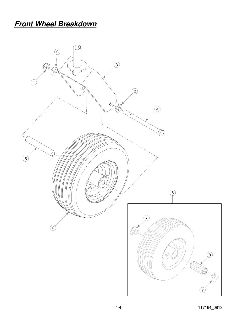 Hustler® Raptor Parts Manual - 931741 - Front Wheel Breakdown diagram