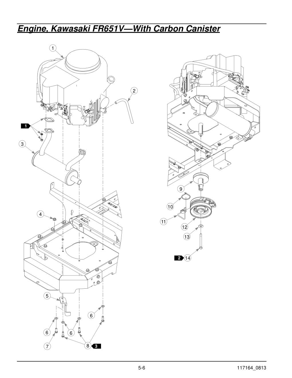 Hustler® Raptor Parts Manual - 931741 - Engine, Kawasaki FR651V-With Carbon Canister diagram