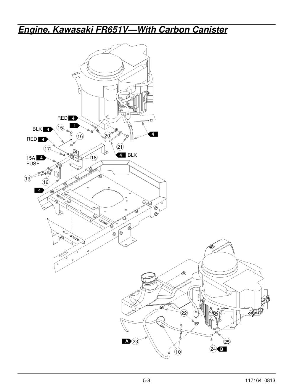 Hustler® Raptor Parts Manual - 931741 - Engine, Kawasaki FR651V-With Carbon Canister diagram