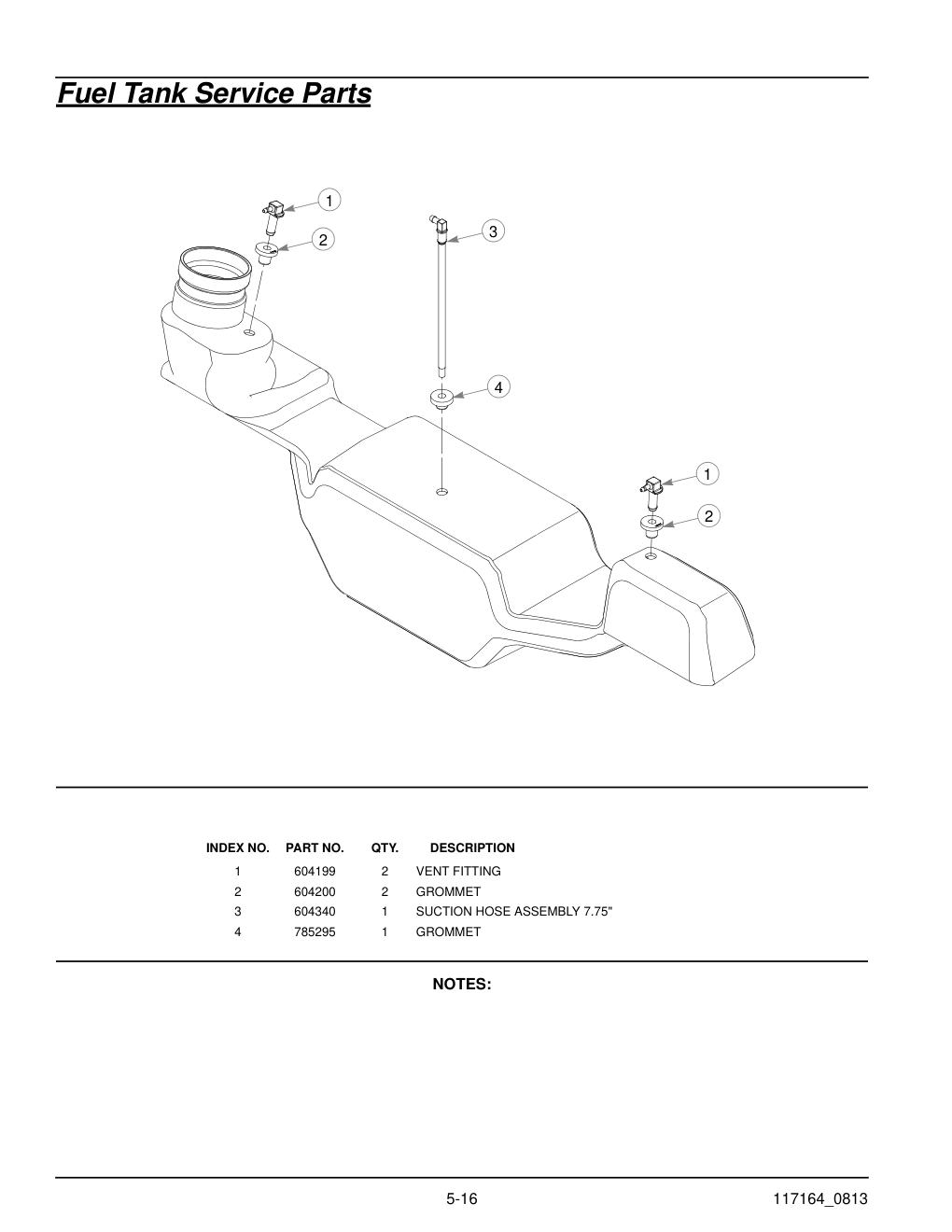 Hustler® Raptor Parts Manual - 931741 - Fuel Tank Service Parts diagram
